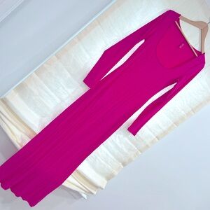 Long sleeve scoop neck pink skims lounge dress